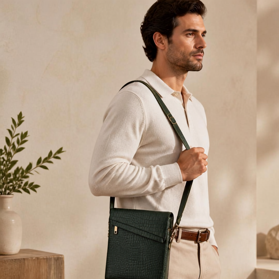 Men's Leather Crossbody Bag