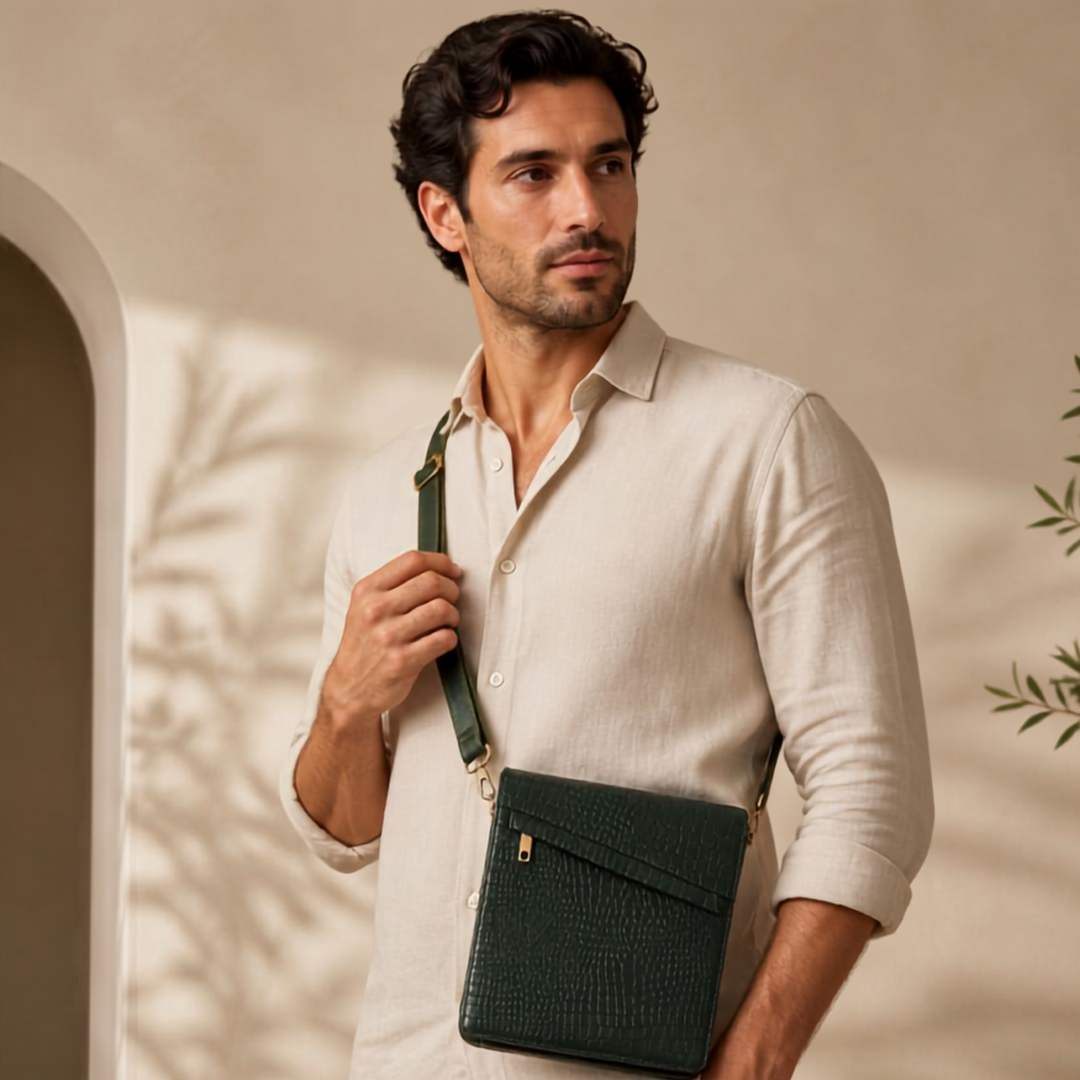 Men's Leather Crossbody Bag